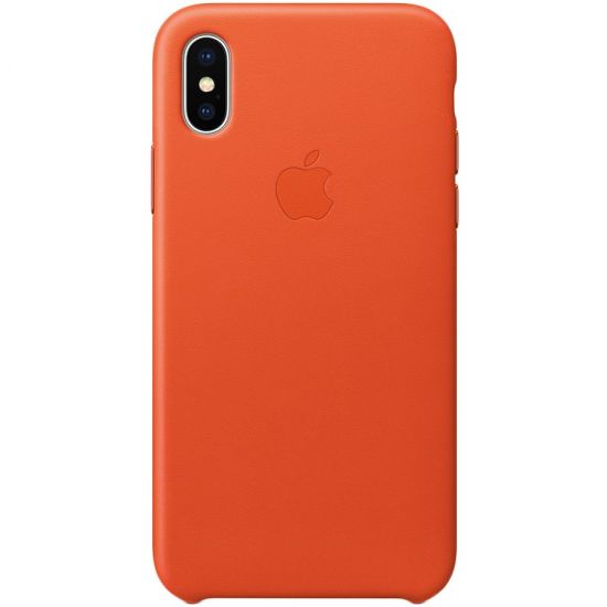 iPhone X Leather Case - Bright Orange