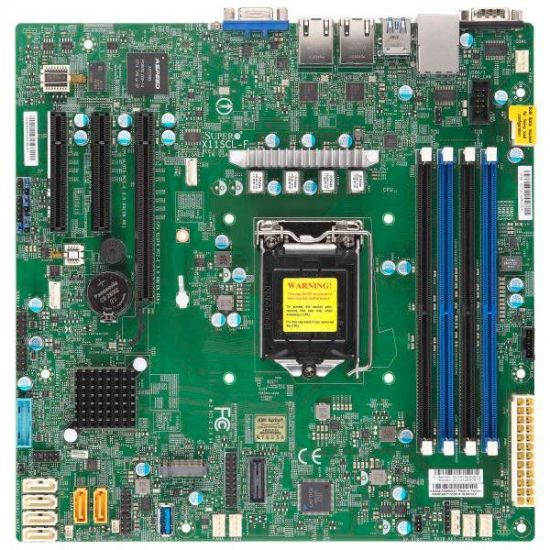 Серверная материнская плата SuperMicro X11SCL F Single Socket H4 (LGA 1151), 6 SATA3 (6Gbps) ports; RAID 0, 1, 5, 10; 2x 1GbE LAN with Intel i210 AT; 1 PCI E 3 x8 (in x16), 2 PCI E 3 x4 (in x8), retail.