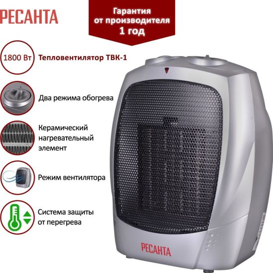 Керамический тепловентилятор РЕСАНТА ТВК-1