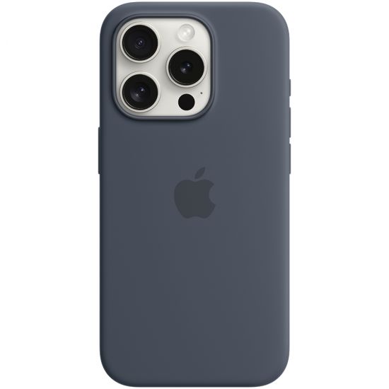 iPhone 15 Pro Silicone Case with MagSafe - Storm Blue,Model A3125