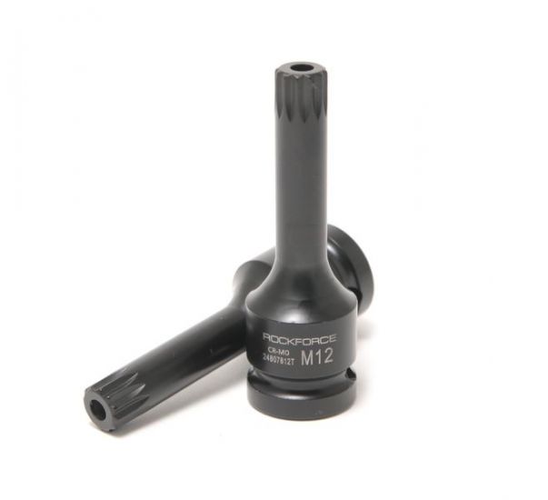 Головка-бита SPLINE ударная M12 с отверстием, 1/2" ROCKFORCE RF-24807812T 47211