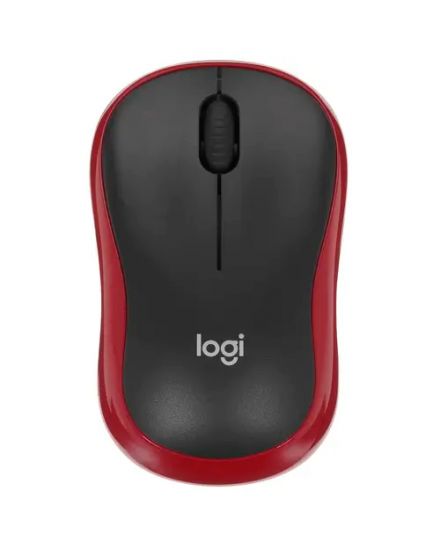 Мышь компьютерная  Mouse wireless LOGITECH M185, Red