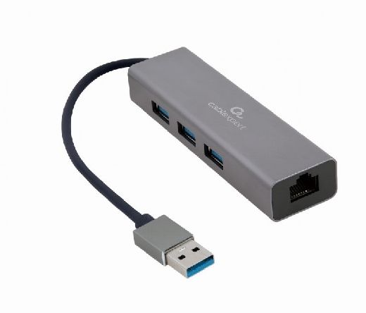 Конвертер Cablexpert USB 3 на 3xUSB 3.0, Lan RJ45 (A-AMU3-LAN-01)