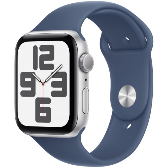 Apple Watch SE 2024 GPS 40mm Silver Aluminium Case with Denim Sport Band - S/M,Model A2722