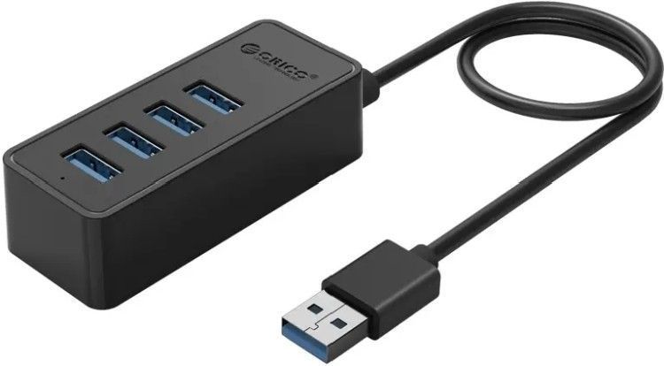 USB Хаб ORICO W5P-U3-030-BK-BP <USB3.0x4, MicroUSB, Black, 30cm, 77.4*31.5*22mm>