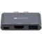 CANYON DS-1 Multiport Docking Station with 3 port, with Thunderbolt 3 Dual type C male port, 1*Thunderbolt 3 female 1*HDMI 1*USB3.0. Input 100-240V, Output USB-C PD100W