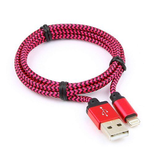 Кабель USB 2 Cablexpert CC-ApUSB2pe1m, AM/Lightning 8P, 1м, нейлоновая оплетка, алюминиевые разъем