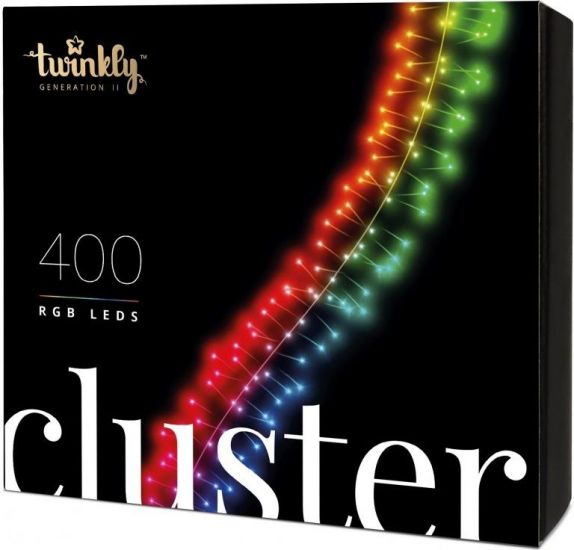 Гирлянда Twinkly Cluster RGB 400, 6 meter long, Gen II, IP44, black wire