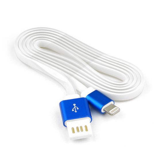 Кабель USB 2 Cablexpert CC-ApUSBb1m, AM/Lightning 8P, 1м, мульт-раз USB A, силикоy шнур, раз синий