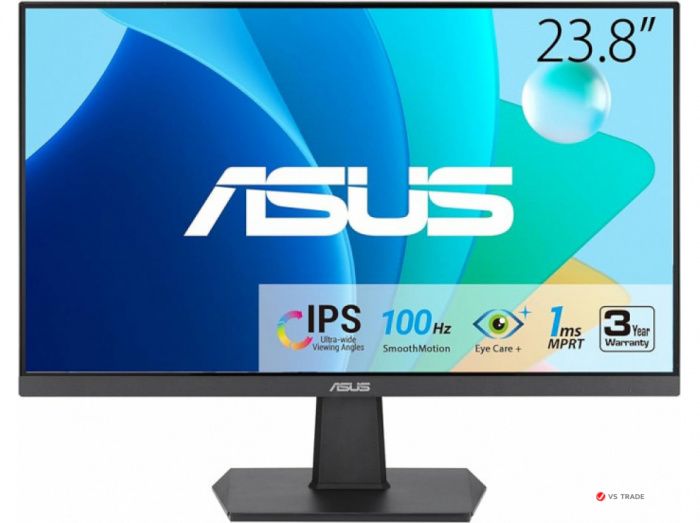 Монитор ASUS VA24EHF IPS,23.8",16:9 FHD (1920x1080x100Hz),250cd/m2,1300:1,178/178,1ms,HDMI,Black