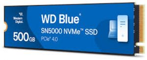Твердотельный накопитель 500GB SSD WD BLUE SN5000 M.2 2280 NVMe 4.0 R5000MB/s W4000MB/s WDS500G4B0E