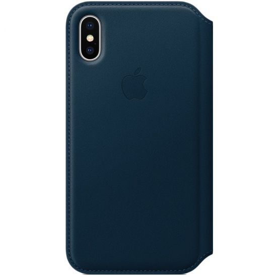 iPhone X Leather Folio - Cosmos Blue