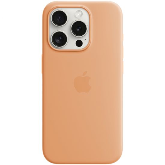 iPhone 15 Pro Silicone Case with MagSafe - Orange Sorbet,Model A3125