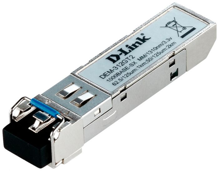 SFP-трансивер с 1 портом 1000Base-SX+ для многомодового оптического кабеля (до 2 км)