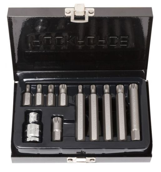 Набор бит SPLINE с битодержателем,11 предметов 1/2"(L:30/75мм; M5,М6,М8,М10,M12), в металлическом кейсе ROCKFORCE RF-4112 27212