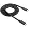 CANYON UC-9 Type C USB3.1 standard cable, PD3.0 100W, with full feature(video, audio, data transmission and PD charging), OD 4.8mm, cable length 1m, Black, 13*9*1000mm, 0.043kg