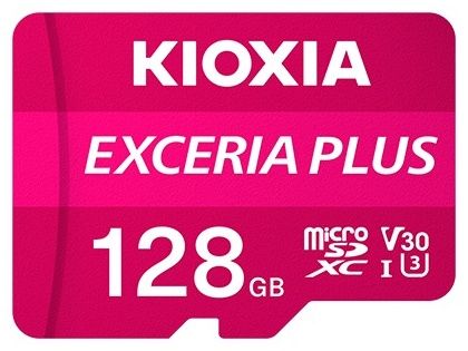 KIOXIA LMPL1M128GG2; 128GB microSD KIOXIA Exceria Plus (M303) UHS I U3 with adapter