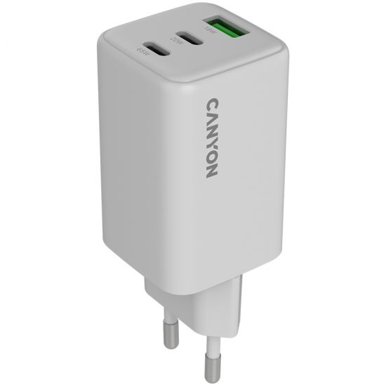 CANYON charger CU65ACC GaN 65W 2xPD 1xQC EU White CANYON charger CU65ACC GaN 65W 2xPD 1xQC EU White