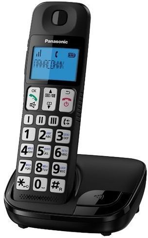 Panasonic	Телефон Dect	KX-TGE110UCB	Dect телефон Panasonic KX-TGE110UCB, БОЛЬШОЙ яркий дисплей, КРУПНЫЕ КНОПКИ, АОН, Caller ID с журналом на 20 записей, часы, будильник, эко режим, поиск трубки. (цвет чёрный)