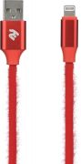 Кабель FUR USB 2.4 to lightning cable 2E RED,1M (2E-CCLAС-RED)