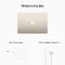 13-inch MacBook Air: Apple M2 chip with 8-core CPU and 8-core GPU, 16GB, 256GB - Starlight,Model A2681