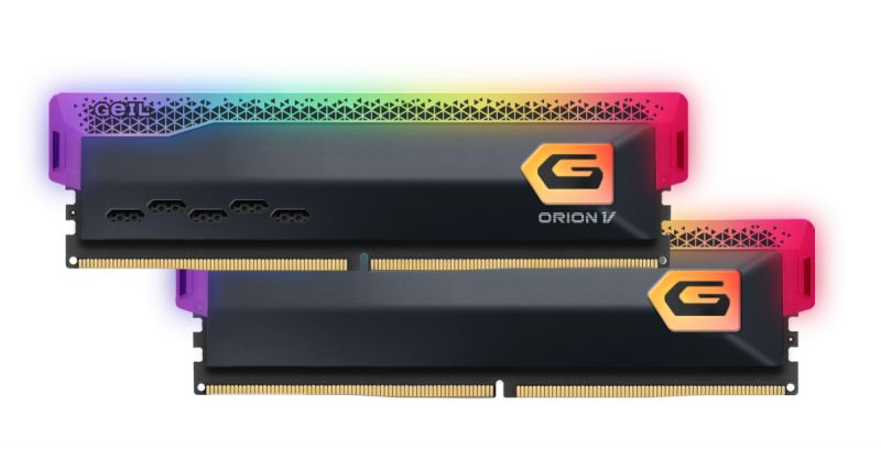 Оперативная память с RGB подсветкой 32GB Kit (2x16GB) GEIL Orion V RGB 5600Mhz DDR5 PC5-44800, 38-44-44-84, 1.25V, GVSG532GB5600C38ADC Titanium Gray