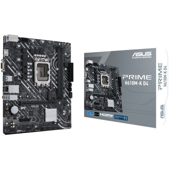 Сист.плата ASUS PRIME H610M-K, 1700, 2xDDR5, PCI-E x16, M.2, 4xSATA, HDMI, D-Sub, BOX