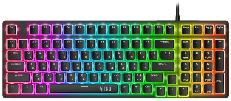 Клавиатура Acer Nitro OKW303 механическая черный/серый USB Multimedia for gamer LED (ZL.KBDCC.01D)