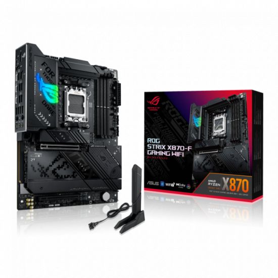 Сист.плата ASUS ROG STRIX X870-F GAMING WIFI, X870, AM5, 4xDIMM DDR5, 2xPCI-E x16, 4xM.2, SATA, DP,HDMI, 2xUSB 4.0, BOX