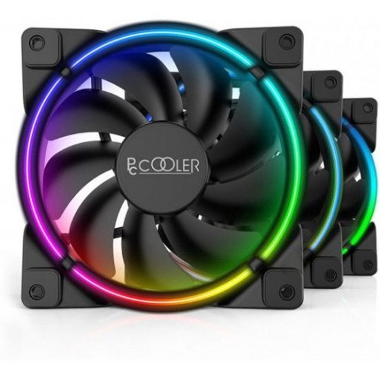 Вентилятор для корпуса PCCooler CORONA 3-IN-1 FRGB KIT 3x(120x120x25mm) 1000-2000 ± 10% RPM 68 CFM Black Вентилятор для корпуса PCCooler CORONA 3-IN-1 FRGB KIT 3x(120x120x25mm) 1000-2000 ± 10% RPM 68 CFM Black