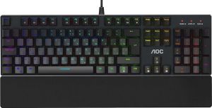 Механическая игровая клавиатура AOC GK500 / OUTEMU Red / Полноразмерная / RGB-подсветка / 1000 Гц / 1 мс / Черная (GK500DR2R)