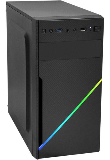 Компьютерный корпус APEX-V05, RGB, (400W), black, MATX