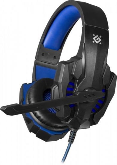 Наушники-гарнитура игровые Defender Warhead G-390 черный+синий
