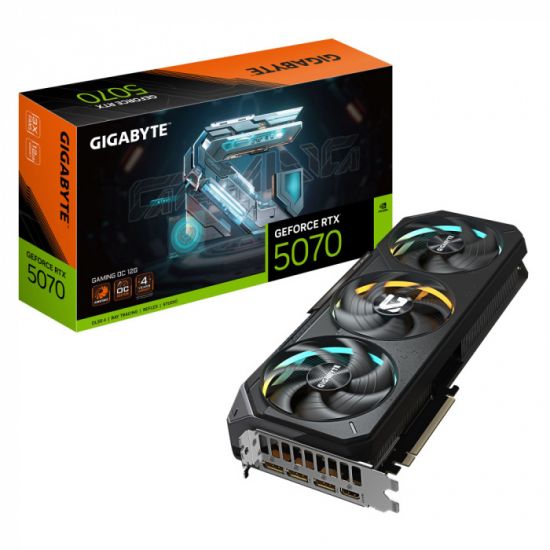 Видеокарта Gigabyte GV-N5070GAMING OC-12GD, RTX5070, 12Gb GDDR7, 192 bit, DP, HDMI, BOX