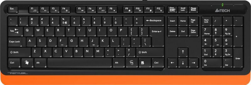 Клавиатура A4tech FK-10-ORANGE Fstyler USB <105 клавиш, 150см, FN 12 мултимедийных клавиш>