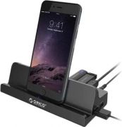 USB Универсальная док станция подставка ORICO SH4C2-EU-BK <USB3.0x4, Audio, DC, 1M, 175*75*45mm>
