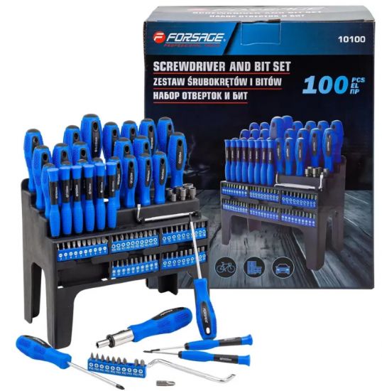 Набор отверток и бит 100пр. 64754 F-10100