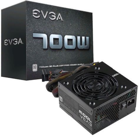 Блок питания ATX 700W EVGA 700 W1, Active PFC, вентилятор 12 см, 80+ WHITE  100-W1-0700-K2