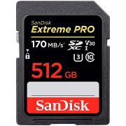 SanDisk Extreme 512GB SDXC Memory Card + 1 year RescuePRO Deluxe up to 180MB/s & 130MB/s Read/Write speeds, UHS-I, Class 10, U3, V30, EAN: 619659199265