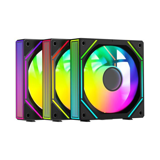 Вентилятор для корпуса Ocypus Gamma F12 UNI BK ARGB REVERSE BLADE 3-IN-1 800-1800RPM Черный