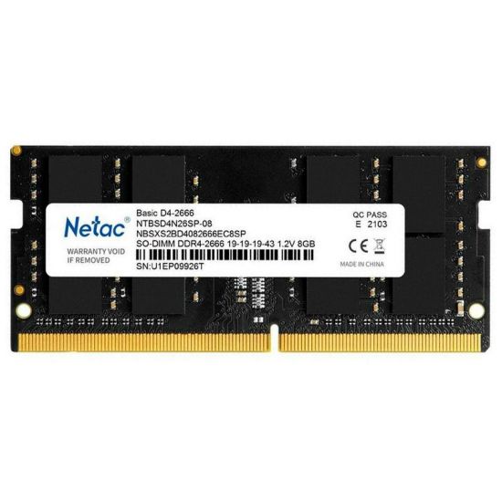 Модуль памяти для ноутбука Netac Basic, NTBSD4N26SP-16, DDR4 SO-DIMM, 16Gb, 2666Mhz, C19