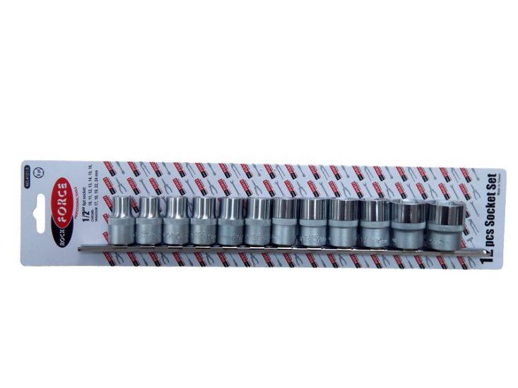 Набор головок 12 предметов 1/2" 12гр.(10-19,22,24мм), на планке ROCKFORCE RF-4121-9 11628