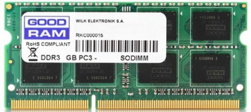 Оперативная память для ноутбука 4Gb DDR3 1600Mhz GOODRAM SODIMM PC3-12800 CL11 GR1600S364L11S/4G