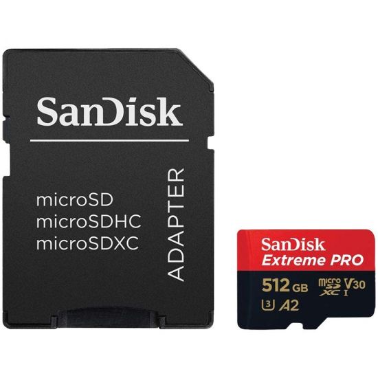SanDisk Extreme PRO microSDXC 512GB   SD Adapter   RescuePRO Deluxe 170MB/s A2 C10 V30 UHS-I U3