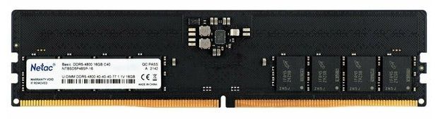 Модуль памяти Netac Basic, NTBSD5P56SP-16, DDR5 DIMM, 16Gb, 5600Mhz, C46