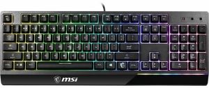 Игровая Клавиатура MSI Vigor GK30.  Плунжерные переключатели. Позолоченный коннектор и кабель 1.8 м, USB 2.0, 104 / 105 / 108 клавиш (в зависимости от языка раскладки, 12  млн. нажатий клавиш. 6 нажатий клавиш одновременно. Ограничение по количеству нажат