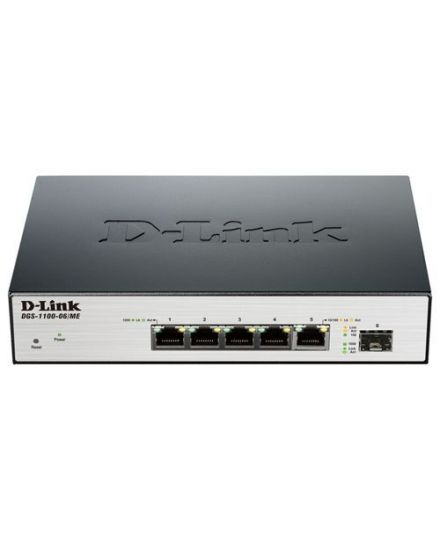 D-Link DGS-1100-06/ME/A1B Упр-ый  L2  5 портов 10/100/1000Base-T и 1 портом 100/1000Base-X SFP /