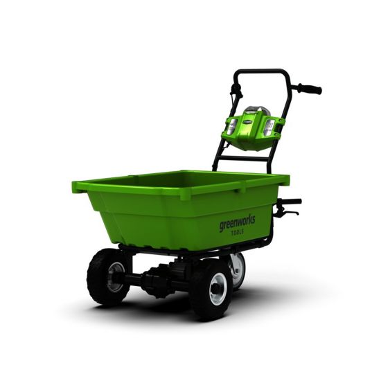 Садовая тележка самоходная Greenworks 40V 106 л с 1хАКБ 4 Ач и ЗУ Садовая тележка самоходная Greenworks 40V 106 л с 1хАКБ 4 Ач и ЗУ