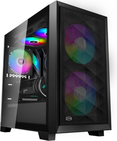 Корпус PCCooler C3D310 ARGB BK mATX/ITX 2x3.5", 2x2.5", USB3.0, 2xUSB2.0, 2xFAN ARGB included,  Black