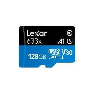 LEXAR 128GB  High-Performance 633x microSDXC UHS-I, up to 100MB/s read 45MB/s write C10 A1 V30 U3, Global